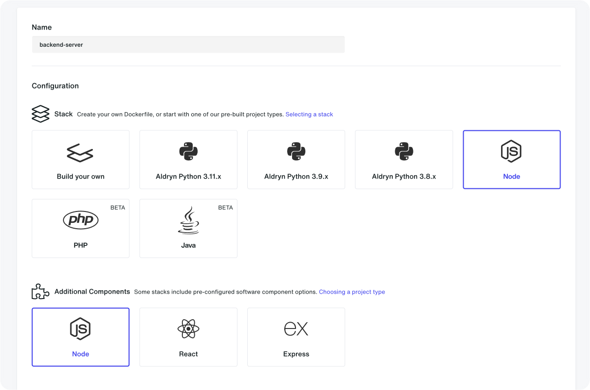 node js backend server screenshot