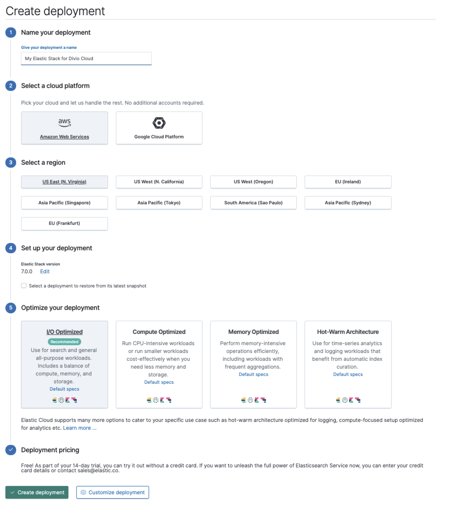 Elastic deploy example